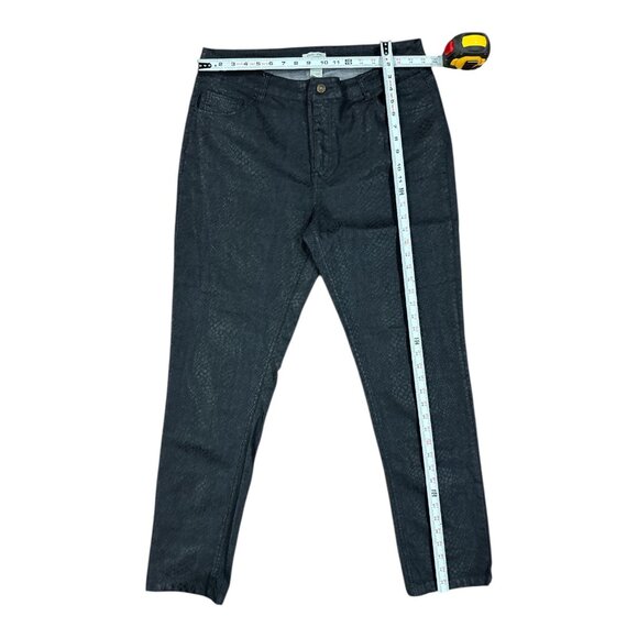 Per Se Womens Size 16 Black Snake Print Stretch Comfort Pants Cotton Slim Fit - Picture 6 of 9